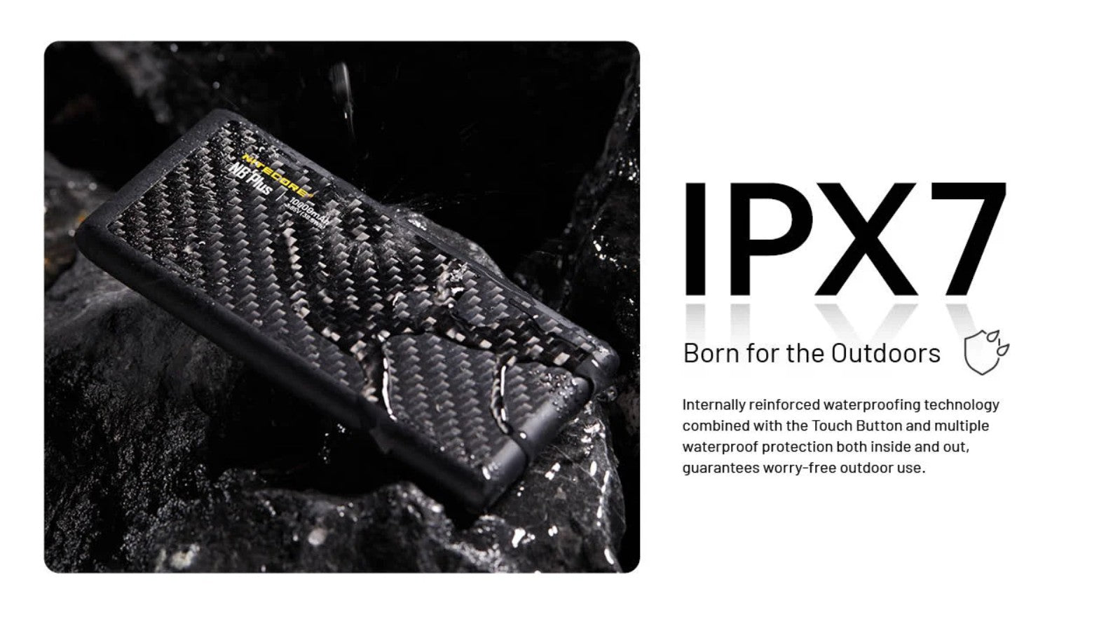 Batterie externe légère et étanche IPX7 de 10 000 mAh