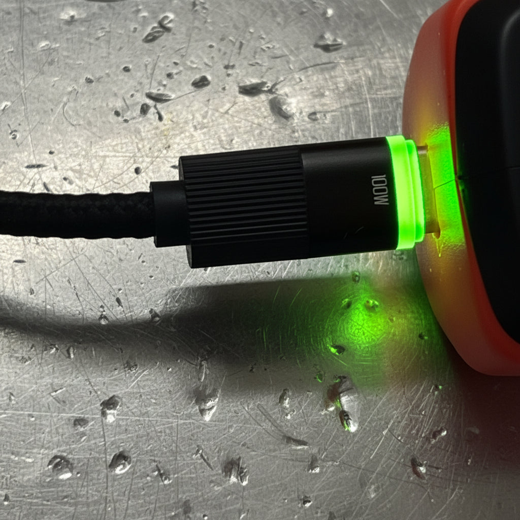 Coiled USB-C to USB-C Indicator Cable - Bikepacking Certified
