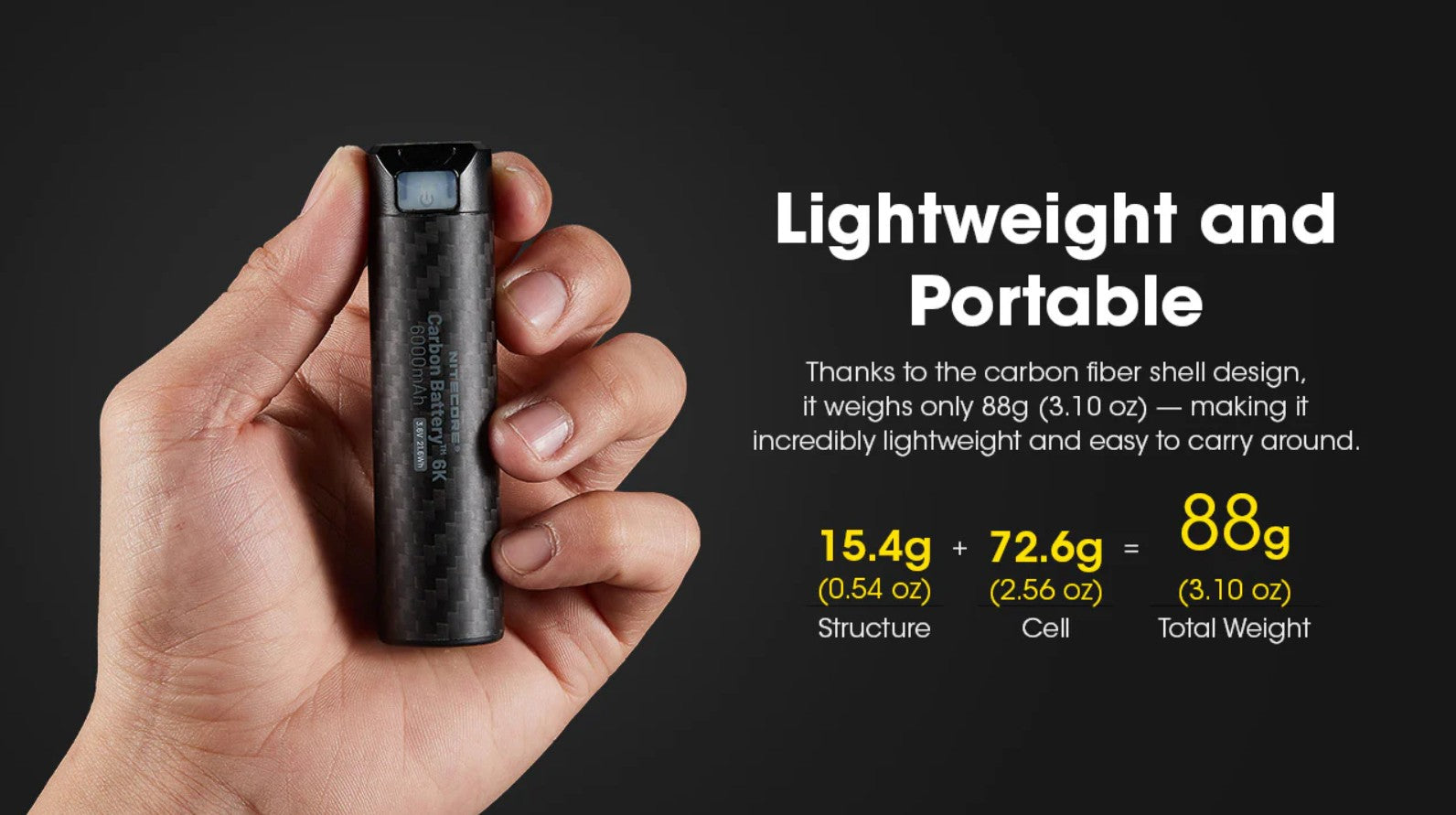 Batterie externe légère et submersible de 6000 mAh pour le bikepacking