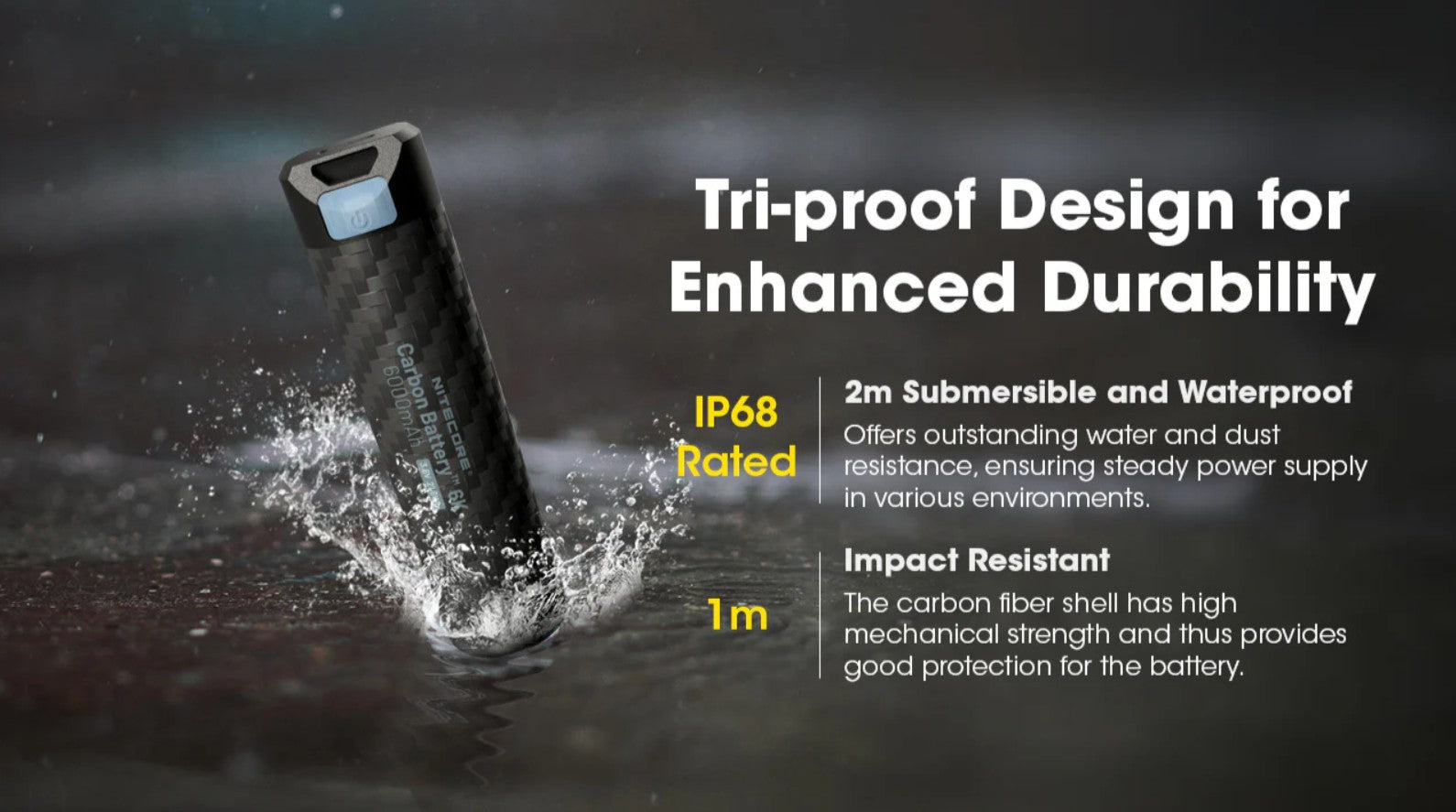 Batterie externe légère et submersible de 6000 mAh pour le bikepacking