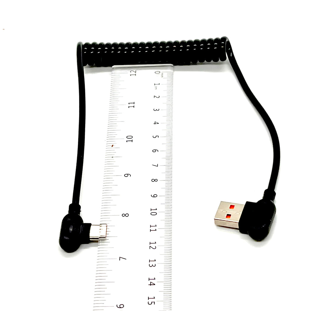 Câble spiralé USB-A vers USB-C avec indicateur - Certifié pour le bikepacking