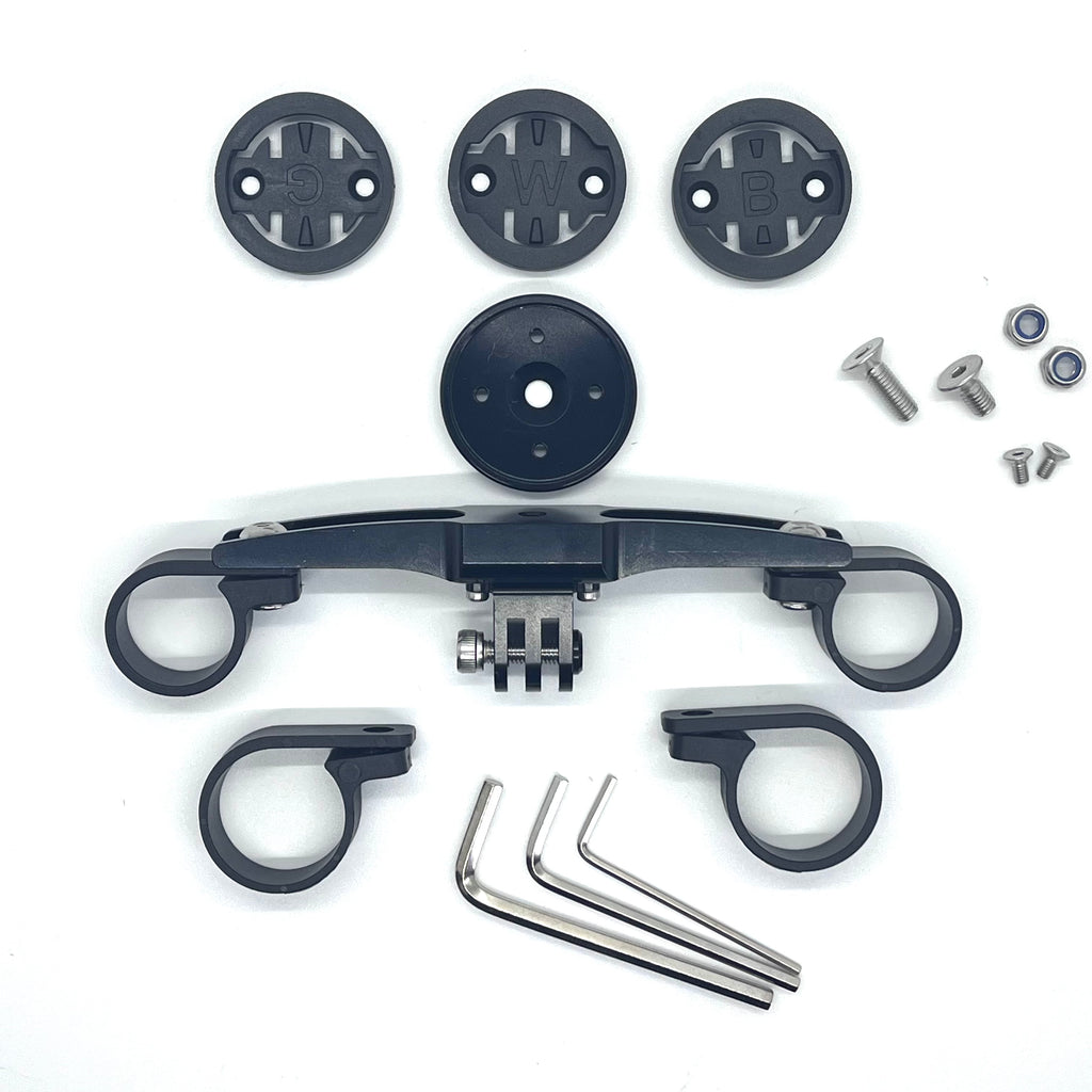 Dual Connection Aero Bar Bike Computer and GoPro / kLite Mount Kit - Jefe.bike