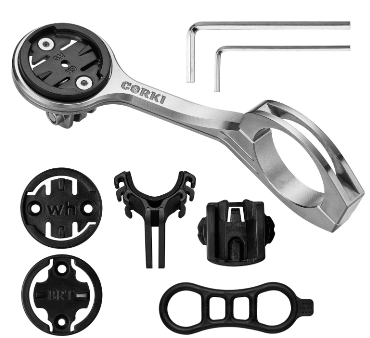 Titanium "Outfront" Dual Function Mount - Computer and Lamp / Camera, 31.8mm - Jefe.bike