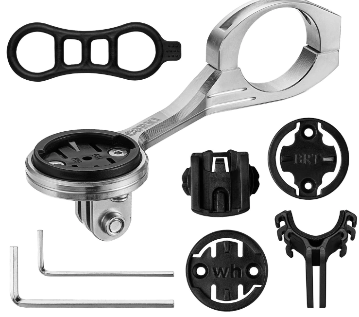 Titanium "Outfront" Dual Function Mount - Computer and Lamp / Camera, 31.8mm - Jefe.bike