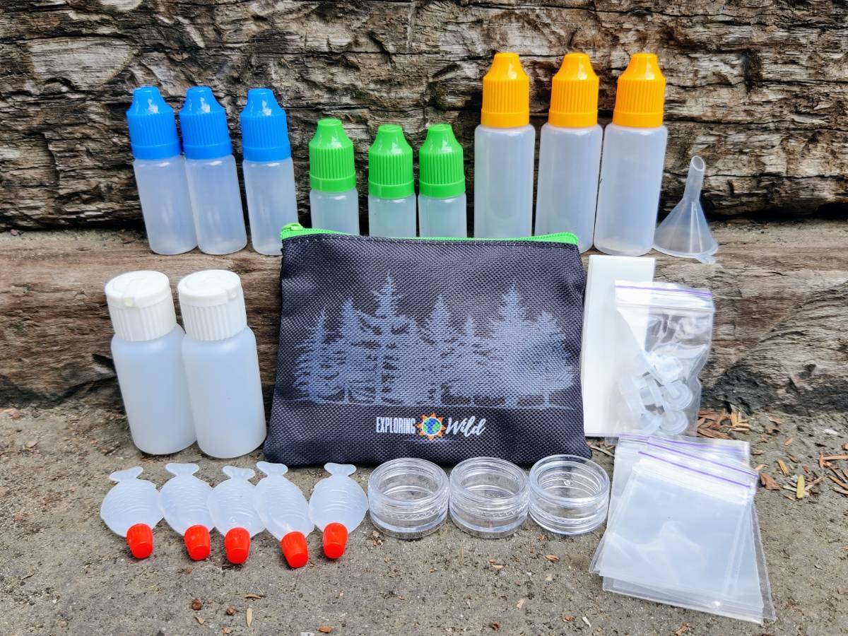 Bikepacking-Certified Lightweight Containers Kit - Includes Mesh Toiletries Pouch - Jefe.bike