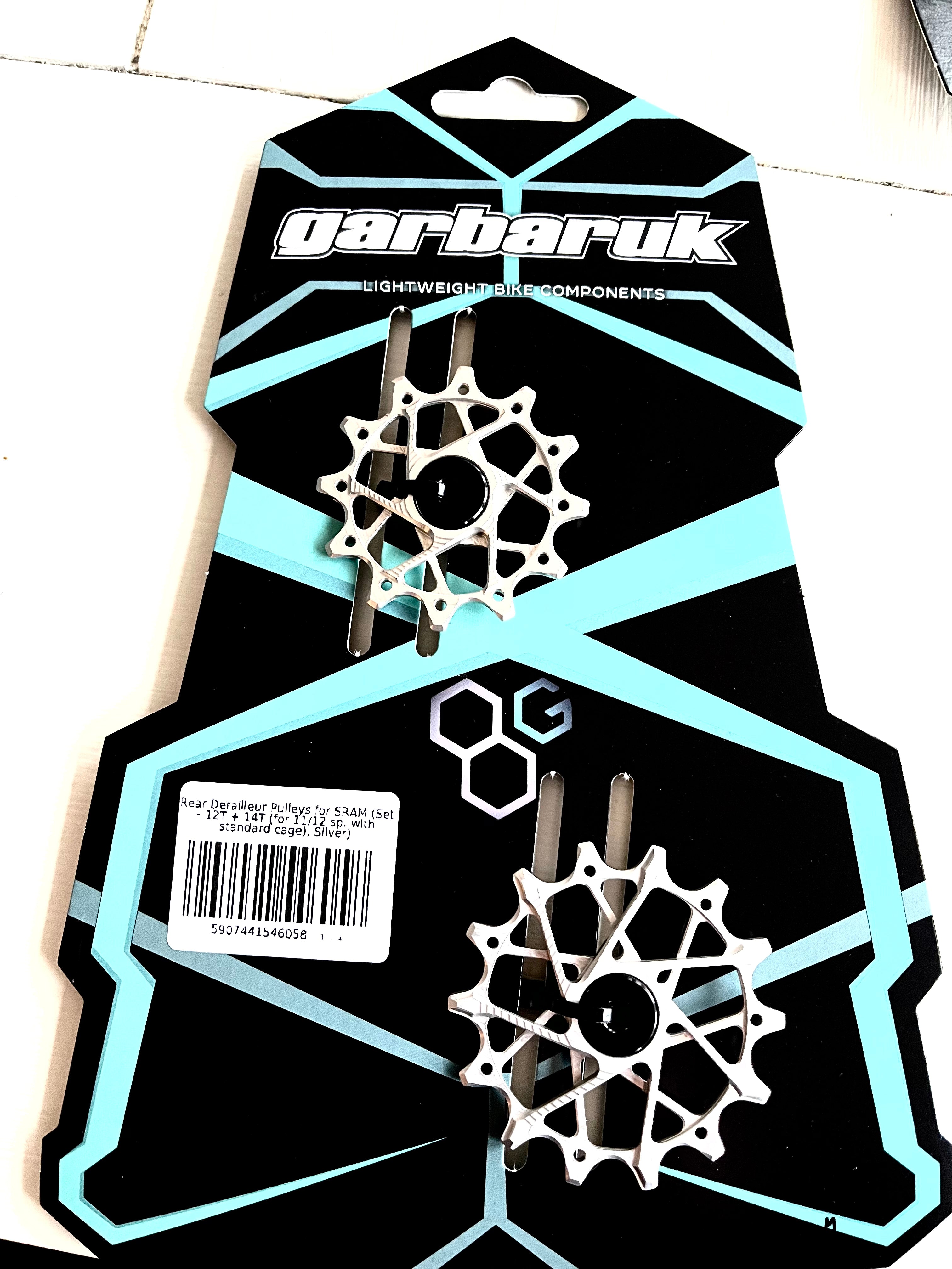 Garbaruk Silver Derailleur Pulleys for 11/12 Spd SRAM Drivetrain w Standard Cage - Jefe.bike